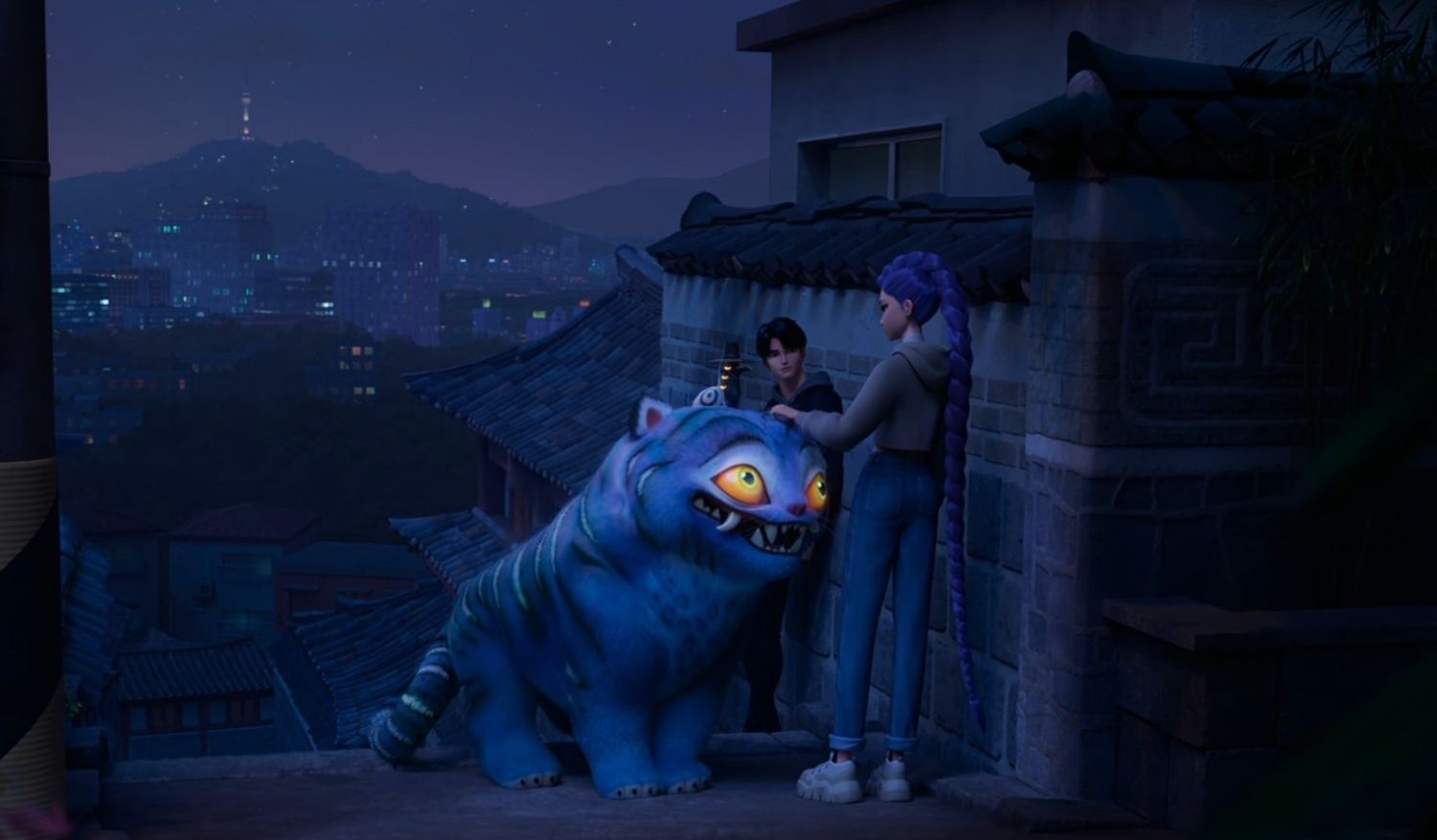 Bukchon alley scene associated with K-Pop Demon Hunters.